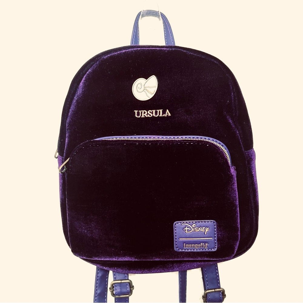 Loungefly Disney Villains Ursula Velvet Mini Backpack Purple